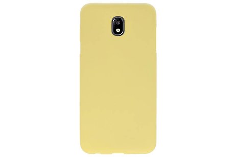 BAOHU Hoesje Geschikt voor de Samsung Galaxy J7 2018 - Backcover Color Telefoonhoesje - Geel