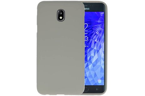 BAOHU Hoesje Geschikt voor de Samsung Galaxy J7 2018 - Backcover Color Telefoonhoesje - Grijs