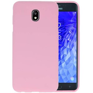 BAOHU Hoesje Geschikt voor de Samsung Galaxy J7 2018 - Backcover Color Telefoonhoesje - Roze