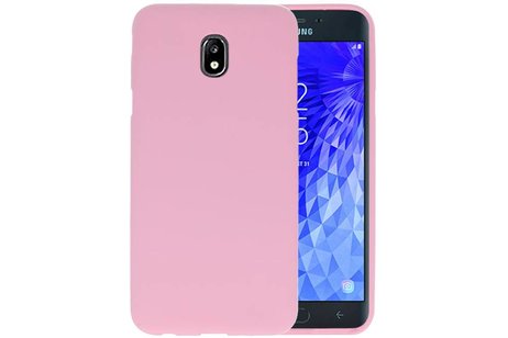 BAOHU Hoesje Geschikt voor de Samsung Galaxy J7 2018 - Backcover Color Telefoonhoesje - Roze
