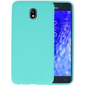 BAOHU Hoesje Geschikt voor de Samsung Galaxy J7 2018 - Backcover Color Telefoonhoesje - Turquoise