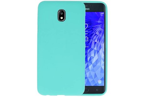 BAOHU Hoesje Geschikt voor de Samsung Galaxy J7 2018 - Backcover Color Telefoonhoesje - Turquoise