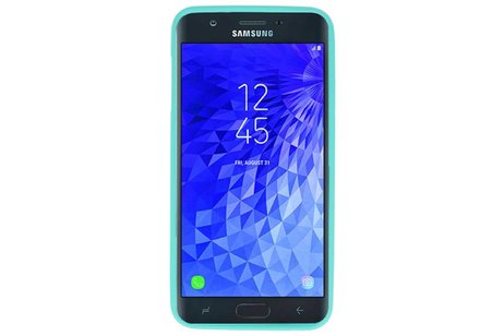 BAOHU Hoesje Geschikt voor de Samsung Galaxy J7 2018 - Backcover Color Telefoonhoesje - Turquoise