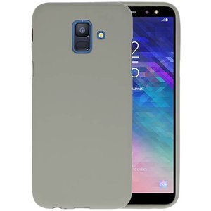 Hoesje Geschikt voor de Samsung Galaxy A6 2018 - Backcover Color Telefoonhoesje - Grijs