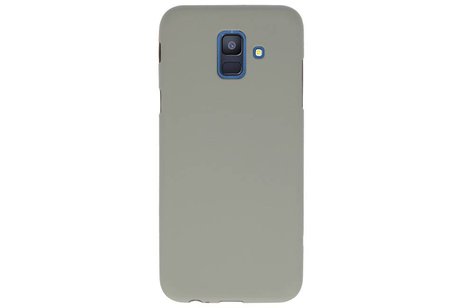BAOHU Hoesje Geschikt voor de Samsung Galaxy A6 2018 - Backcover Color Telefoonhoesje - Grijs
