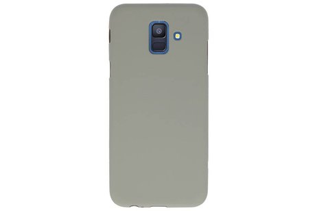 Hoesje Geschikt voor de Samsung Galaxy A6 2018 - Backcover Color Telefoonhoesje - Grijs