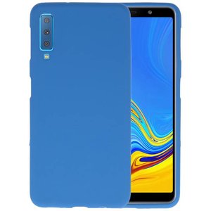 BAOHU Hoesje Geschikt voor de Samsung Galaxy A7 2018 - Backcover Color Telefoonhoesje - Navy