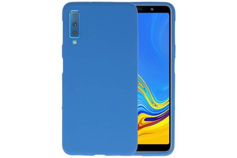BAOHU Hoesje Geschikt voor de Samsung Galaxy A7 2018 - Backcover Color Telefoonhoesje - Navy