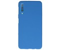 BAOHU Hoesje Geschikt voor de Samsung Galaxy A7 2018 - Backcover Color Telefoonhoesje - Navy