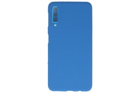 BAOHU Hoesje Geschikt voor de Samsung Galaxy A7 2018 - Backcover Color Telefoonhoesje - Navy