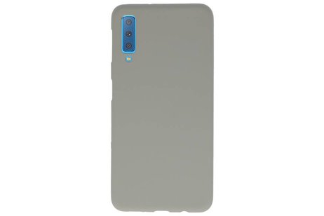 BAOHU Hoesje Geschikt voor de Samsung Galaxy A7 2018 - Backcover Color Telefoonhoesje - Grijs