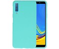 BAOHU Hoesje Geschikt voor de Samsung Galaxy A7 2018 - Backcover Color Telefoonhoesje - Turquoise