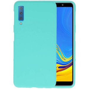 BAOHU Hoesje Geschikt voor de Samsung Galaxy A7 2018 - Backcover Color Telefoonhoesje - Turquoise