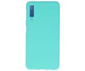 BAOHU Hoesje Geschikt voor de Samsung Galaxy A7 2018 - Backcover Color Telefoonhoesje - Turquoise