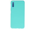 Hoesje Geschikt voor de Samsung Galaxy A7 2018 - Backcover Color Telefoonhoesje - Turquoise