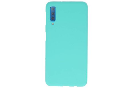 BAOHU Hoesje Geschikt voor de Samsung Galaxy A7 2018 - Backcover Color Telefoonhoesje - Turquoise