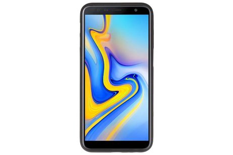 BAOHU Hoesje Geschikt voor de Samsung Galaxy J6 Plus - Backcover Color Telefoonhoesje - Zwart