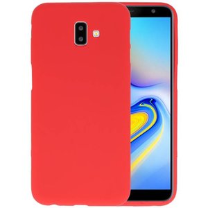BAOHU Hoesje Geschikt voor de Samsung Galaxy J6 Plus - Backcover Color Telefoonhoesje - Rood