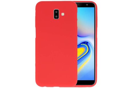 BAOHU Hoesje Geschikt voor de Samsung Galaxy J6 Plus - Backcover Color Telefoonhoesje - Rood