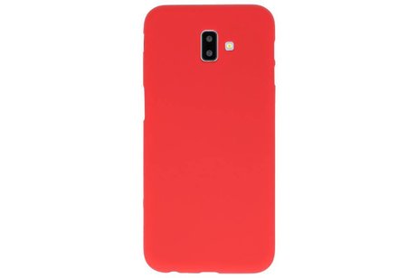 BAOHU Hoesje Geschikt voor de Samsung Galaxy J6 Plus - Backcover Color Telefoonhoesje - Rood