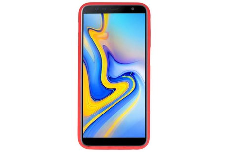 BAOHU Hoesje Geschikt voor de Samsung Galaxy J6 Plus - Backcover Color Telefoonhoesje - Rood