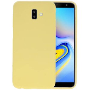 BAOHU Hoesje Geschikt voor de Samsung Galaxy J6 Plus - Backcover Color Telefoonhoesje - Geel