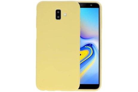 BAOHU Hoesje Geschikt voor de Samsung Galaxy J6 Plus - Backcover Color Telefoonhoesje - Geel