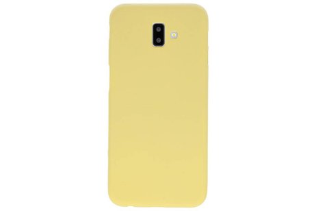 BAOHU Hoesje Geschikt voor de Samsung Galaxy J6 Plus - Backcover Color Telefoonhoesje - Geel
