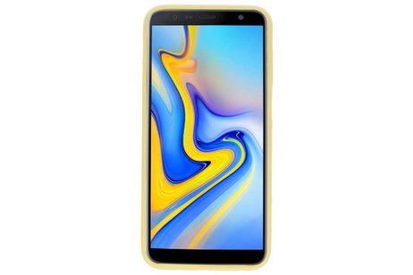 BAOHU Hoesje Geschikt voor de Samsung Galaxy J6 Plus - Backcover Color Telefoonhoesje - Geel