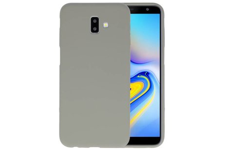 BAOHU Hoesje Geschikt voor de Samsung Galaxy J6 Plus - Backcover Color Telefoonhoesje - Grijs