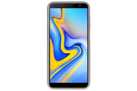 BAOHU Hoesje Geschikt voor de Samsung Galaxy J6 Plus - Backcover Color Telefoonhoesje - Grijs