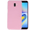 BAOHU Hoesje Geschikt voor de Samsung Galaxy J6 Plus - Backcover Color Telefoonhoesje - Roze