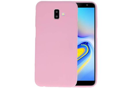 BAOHU Hoesje Geschikt voor de Samsung Galaxy J6 Plus - Backcover Color Telefoonhoesje - Roze