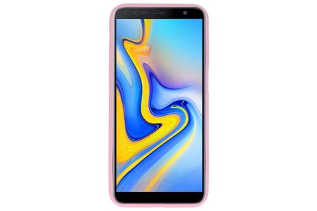 BAOHU Hoesje Geschikt voor de Samsung Galaxy J6 Plus - Backcover Color Telefoonhoesje - Roze