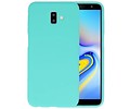 BAOHU Hoesje Geschikt voor de Samsung Galaxy J6 Plus - Backcover Color Telefoonhoesje - Turquoise