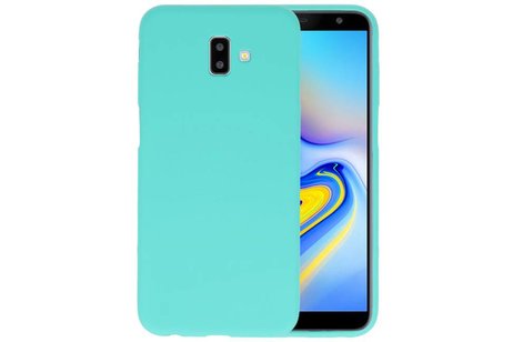 BAOHU Hoesje Geschikt voor de Samsung Galaxy J6 Plus - Backcover Color Telefoonhoesje - Turquoise