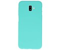 BAOHU Hoesje Geschikt voor de Samsung Galaxy J6 Plus - Backcover Color Telefoonhoesje - Turquoise