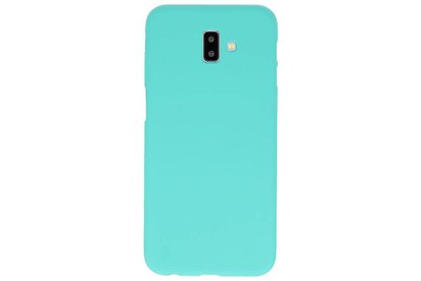 BAOHU Hoesje Geschikt voor de Samsung Galaxy J6 Plus - Backcover Color Telefoonhoesje - Turquoise