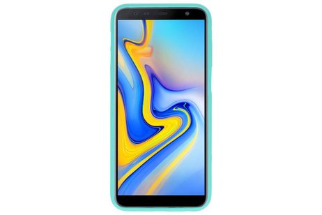 BAOHU Hoesje Geschikt voor de Samsung Galaxy J6 Plus - Backcover Color Telefoonhoesje - Turquoise