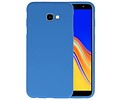 BAOHU Hoesje Geschikt voor de Samsung Galaxy J4 Plus - Backcover Color Telefoonhoesje - Navy
