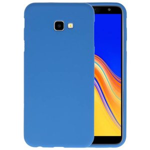 BAOHU Hoesje Geschikt voor de Samsung Galaxy J4 Plus - Backcover Color Telefoonhoesje - Navy