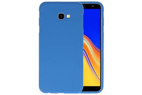 BAOHU Hoesje Geschikt voor de Samsung Galaxy J4 Plus - Backcover Color Telefoonhoesje - Navy