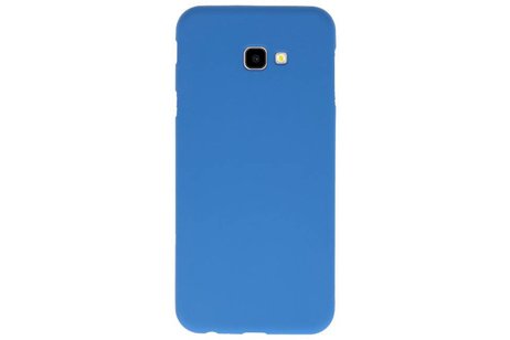 BAOHU Hoesje Geschikt voor de Samsung Galaxy J4 Plus - Backcover Color Telefoonhoesje - Navy