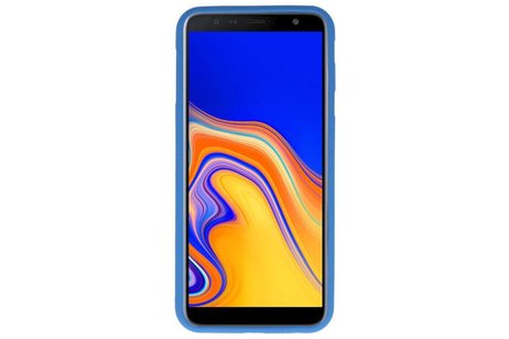 BAOHU Hoesje Geschikt voor de Samsung Galaxy J4 Plus - Backcover Color Telefoonhoesje - Navy