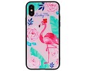 BAOHU Print Hardcase - Hoesje Geschikt voor iPhone XS Lucky Me  Flamingo
