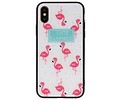 BAOHU Print Hardcase - Hoesje Geschikt voor iPhone XS Cute Flamingo¬¥s