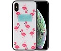 BAOHU Print Hardcase - Hoesje Geschikt voor iPhone XS Cute Flamingo¬¥s