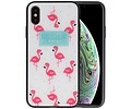 Print Hardcase voor iPhone XS Cute Flamingo´s