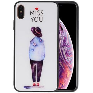 BAOHU Print Hardcase - Hoesje Geschikt voor iPhone XS Max Miss You