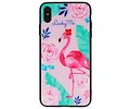BAOHU Print Hardcase - Hoesje Geschikt voor iPhone XS Max Lucky Me Flamingo